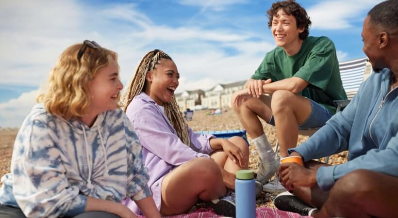 Image of a group of people at the beach